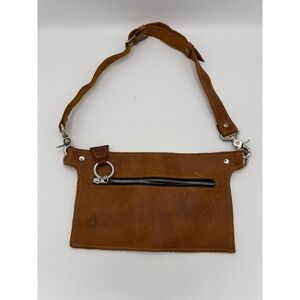 lxchel Triangle Leather Belt Bag Fanny Pack Waist Pouch Zipper Pockets